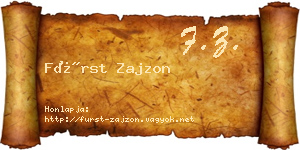 Fürst Zajzon névjegykártya